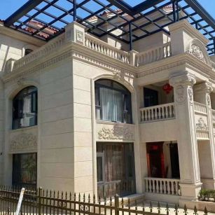 揭阳 黄金麻花岗岩荔枝面别墅外墙干挂