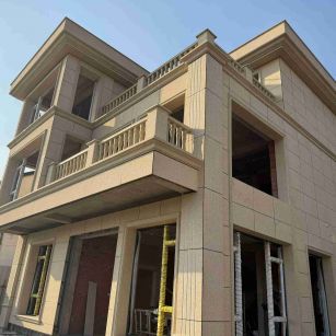 揭阳 黄金麻花岗岩石材荔枝面外墙干挂效果展示