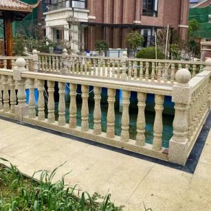 揭阳黄金麻花岗岩石材栏杆，扶手，将军柱，花瓶柱