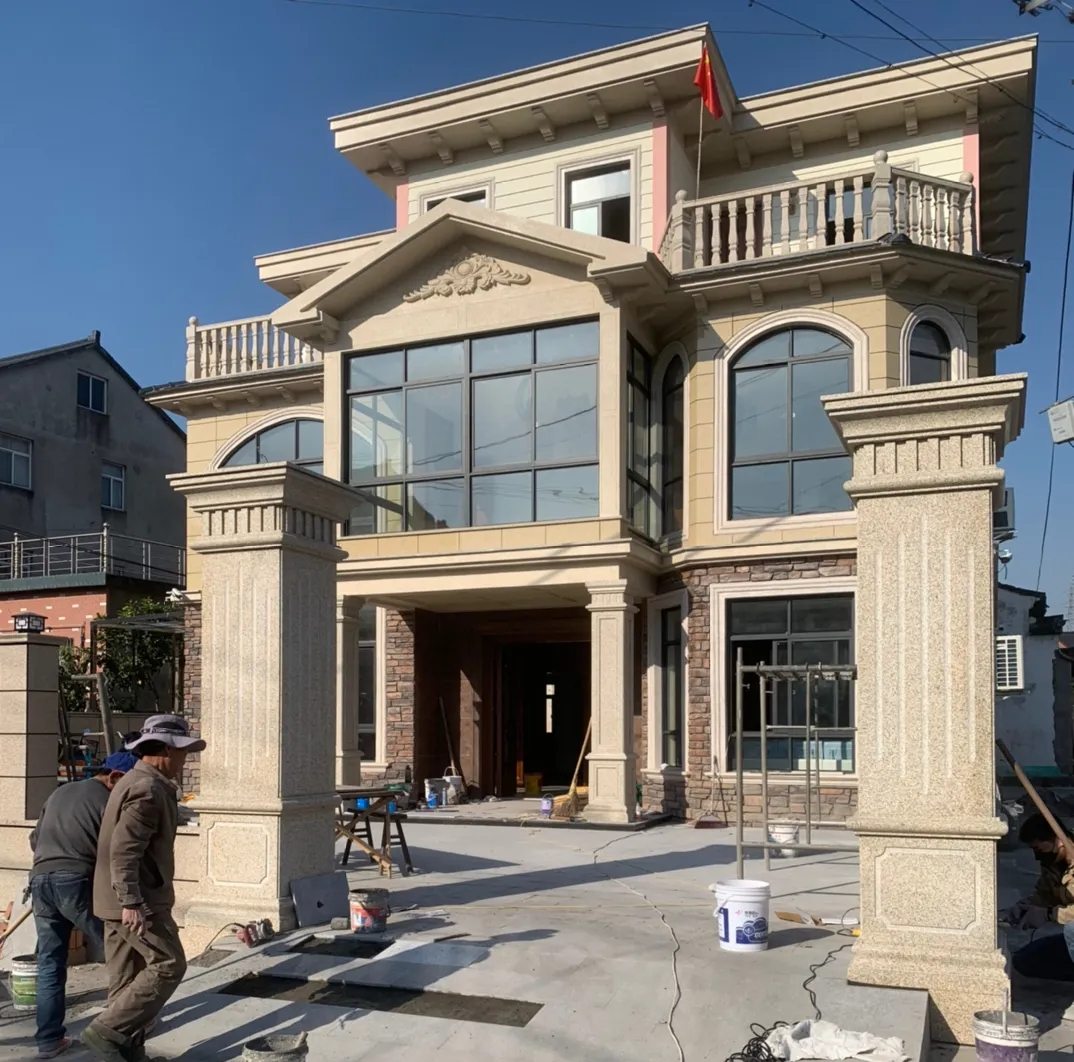 揭阳 黄金麻花岗岩荔枝面别墅外墙干挂私家专属