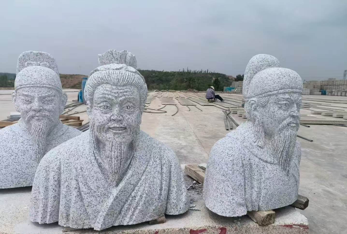 揭阳 白麻花岗岩石材人物立体雕刻